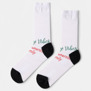 Calcetines Navidades rojos de los Vibes de vacaciones añaden 
