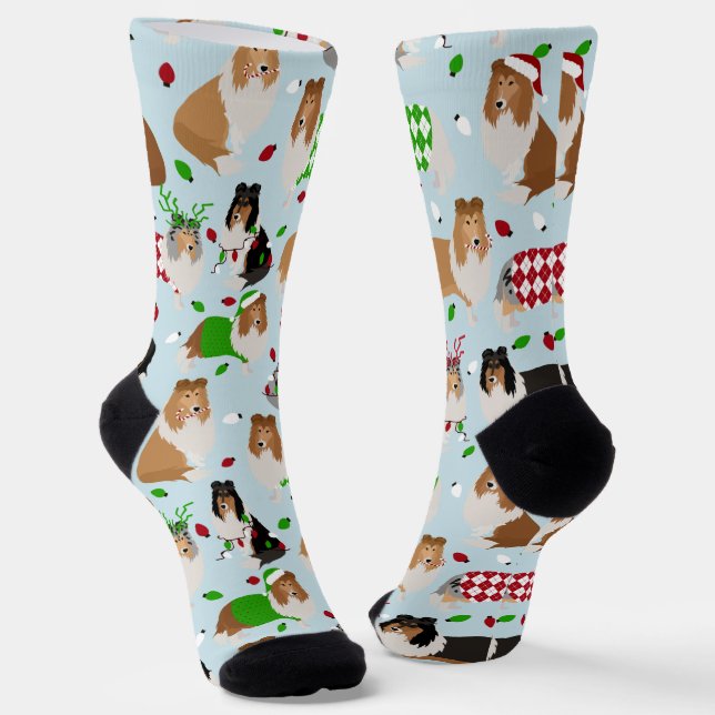 Calcetines Navidades Rough Collie (Angular)
