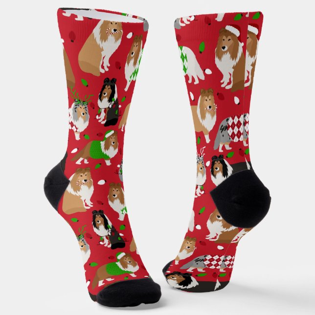 Calcetines Navidades Rough Collie Socks (Angular)