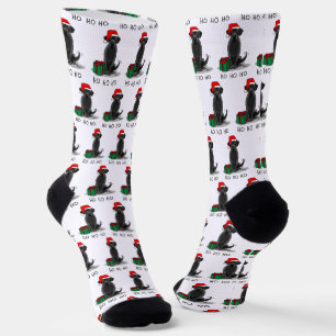 Calcetines Navidades Santa Black Labrador Retriever Cute