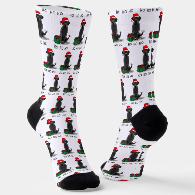 Calcetines Navidades Santa Black Labrador Retriever Cute (Angular)
