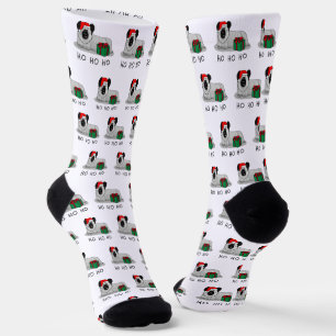 Calcetines Navidades Santa Claus Gorra Skye Terrier (plata)