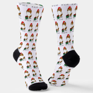 Calcetines Navidades Santa Hat Shetland Sheepdog (estable) Cu