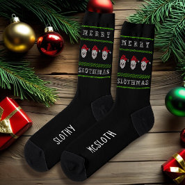 Calcetines Navidades Sloth Merry Slothmas divertidas calcetin