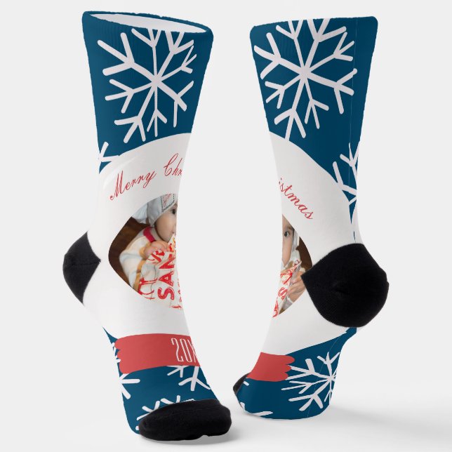 Calcetines Navidades Snowglobe Snowflakes Photo (Angular)