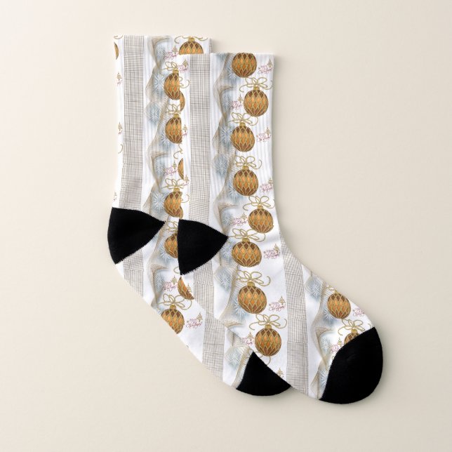Calcetines Navidades Socks, bolas de oro (Par)