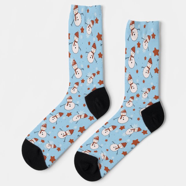 Calcetines Navideños de Muñeco de Nieve Festivos (Izquierda)