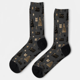 Calcetines navideños festivos grises