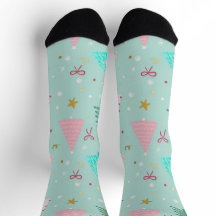Calcetines Navideños Suaves de Colores Pastel