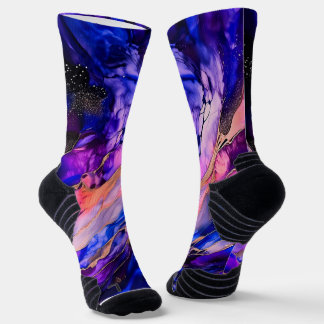 Calcetines Nebulosa del espacio púrpura en tinta de alcohol