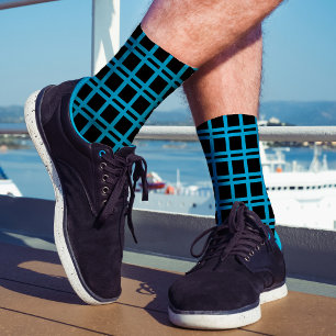 Calcetines Negrita Black & Blue Modered Pattern Unisex