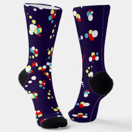Calcetines Negrita Resumen arte Rojo Azul Círculos Amarillos
