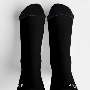 Calcetines Negro básico simple con nombre personalizado