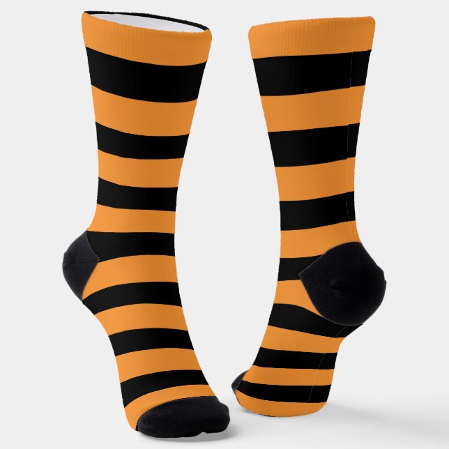 Calcetines Negro Loco Y Con Rayas Naranjas (Angular)