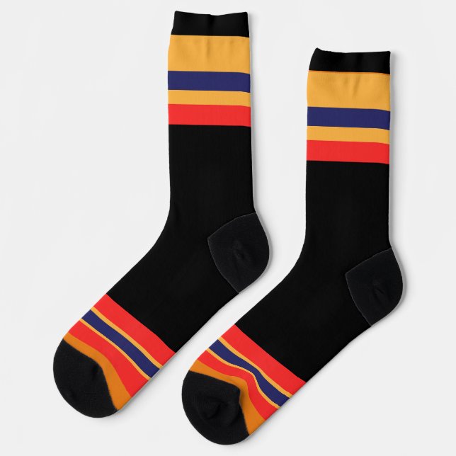 Calcetines Negro + Rayas (Izquierda)