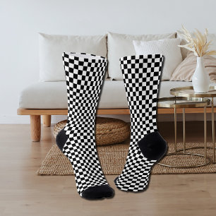 Calcetines negro y blanco - damero retro