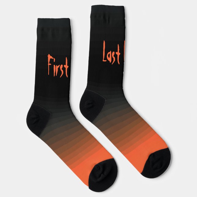 Calcetines Negro y Naranja personalizado (Derecha)
