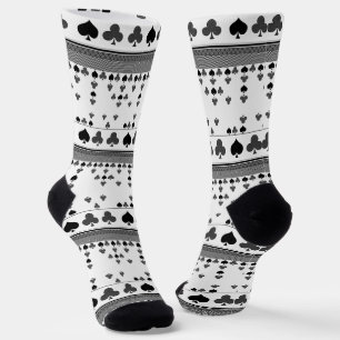 Calcetines negro y rojo, patrón de moda