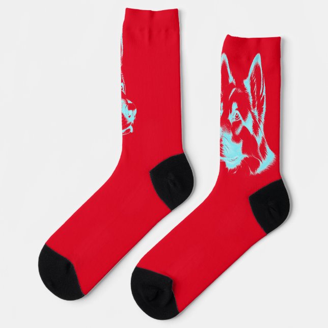 Calcetines Neon Blue Husky  (Izquierda)