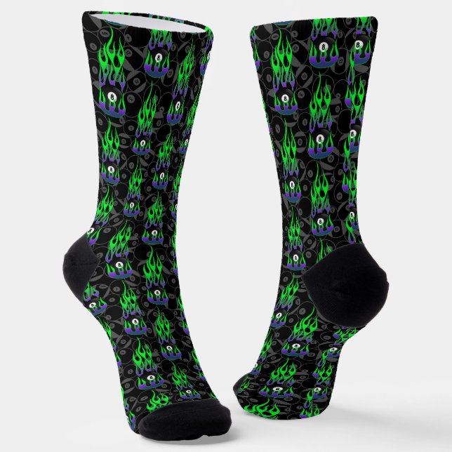 Calcetines Neon Green Eight Ball (Angular)