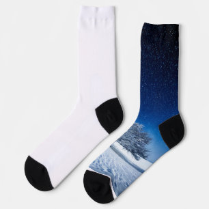 Calcetines Nieve copos de nieve estrella del universo de la v