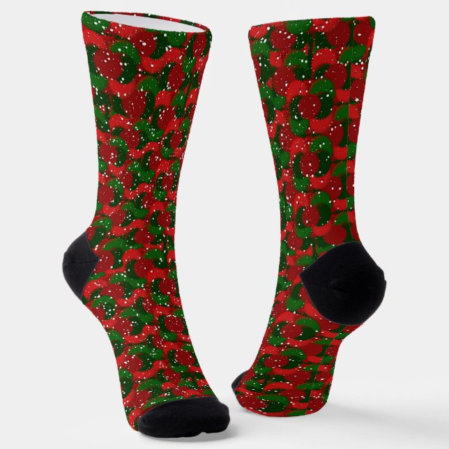 Calcetines Nieve de Navidad en Rojo y Verde  (Angular)