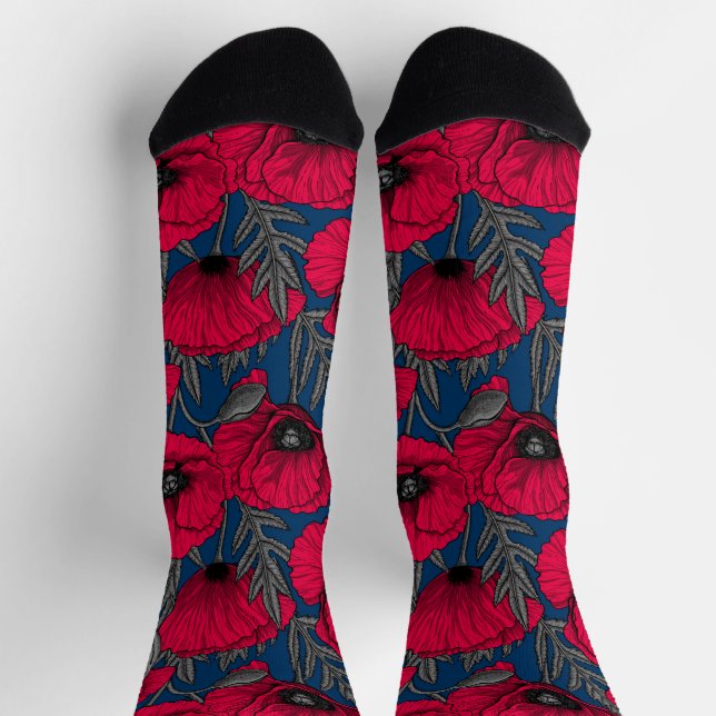 Calcetines Night poppy garden (Arriba)