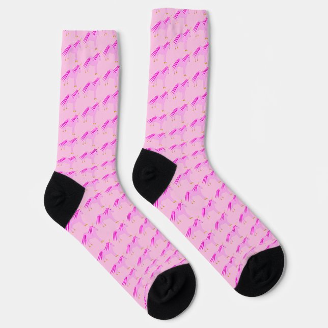 Calcetines Niña Rosa bonito Unicorn Patterada (Derecha)