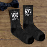 Calcetines Nombre de Groomsman Socks de Boda negro<br><div class="desc">Los granjeros siempre necesitan calcetines nuevos para su boda. Sólo tiene que añadir su nombre y la fecha de su boda</div>