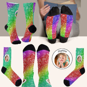 Calcetines Nombre de la foto del personalizado Lanza de conch
