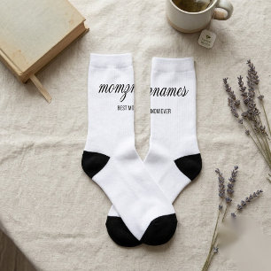 Calcetines Nombre de mejor caligrafía de mamá de todos los ti