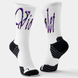Calcetines Nombre de violeta floral, zócalos de la tripulació