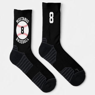 Calcetines Nombre del equipo de béisbol personalizado y númer