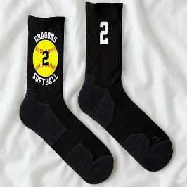 Calcetines Nombre del equipo de personalizado Softball y núme