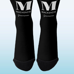 Calcetines Nombre del monograma del Groomsman