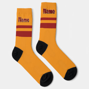 Calcetines Nombre personalizado Banda Roja Mostaza Amarilla