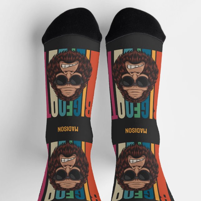 Calcetines Nombre personalizado Bigfoot (Arriba)