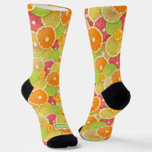 Calcetines Nombre personalizado de Citrus colorido