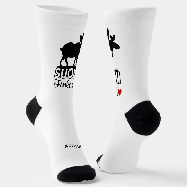 Calcetines Nombre personalizado de Finlandia Moose (Angular)