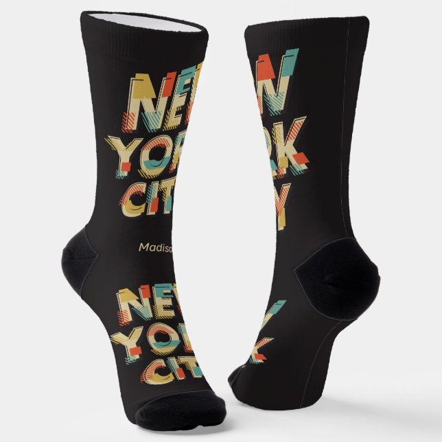 Calcetines Nombre personalizado de la tipografía de NYC (Angular)