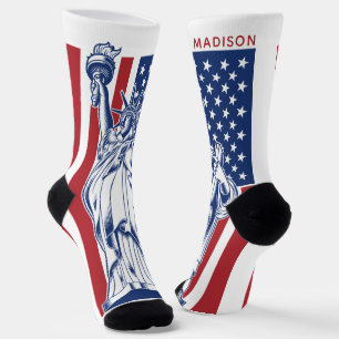 Calcetines nombre personalizado de Liberty de Estados Unidos