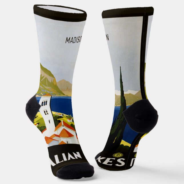 Calcetines Nombre personalizado de los lagos italianos (Angular)