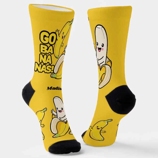Calcetines Nombre personalizado de los plátanos de cuta (Angular)