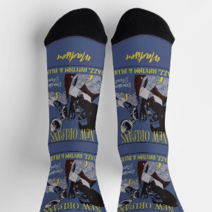 Calcetines Nombre personalizado de New Orleans Music