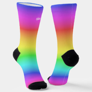 Calcetines Nombre personalizado del degradado de arco iris