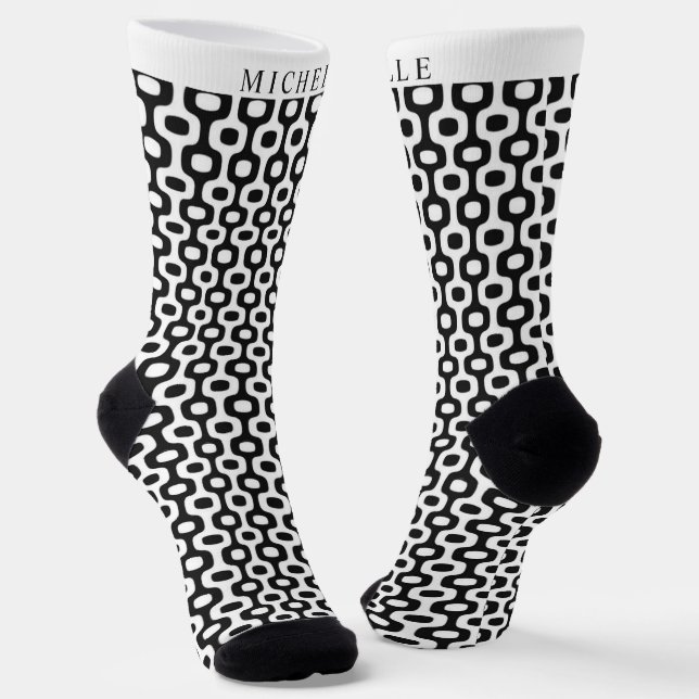Calcetines Nombre Personalizado Geométrico De Ipanema Blanco  (Angular)