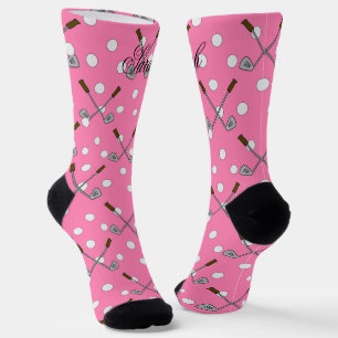 Calcetines Nombre personalizado Golf rosa