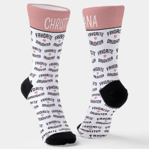 Calcetines Nombre personalizado Hija favorita Familia Funny