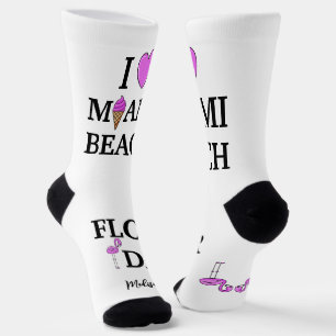 Calcetines Nombre personalizado lindo Miami Beach Florida