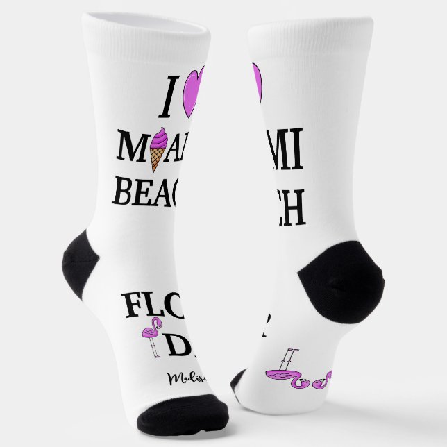 Calcetines Nombre personalizado lindo Miami Beach Florida (Angular)